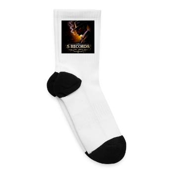 5 Records Cartoon Vinyl Logo Est. 2017 - Tennis Socks - white - Right