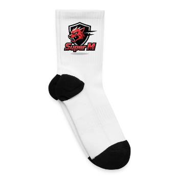 Red Wolf on Dynamic Coat of Arms - Tennis Socks - white - Right