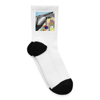 Glitch Prism Mosaic - Optie Scope by Kalkov - Tennis Socks - white - Right
