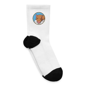 Lh pig  - Tennis Socks - white - Right