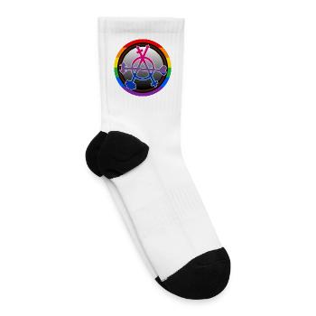 Bisexual Pride Gender Anarchy Emblem - Tennis Socks - white - Right