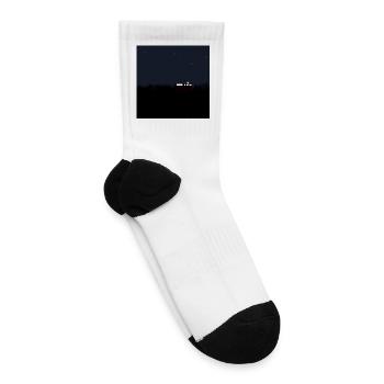 Night Cabin Under Stars - Tennis Socks - white - Right