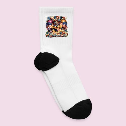 America 250 Dog Mom Patriotic Goldendoodle Shirt - Tennis Socks