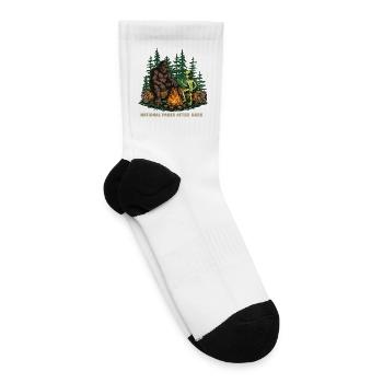 National Parks After Dark Sasquatch Campfire - Tennis Socks - white - Right