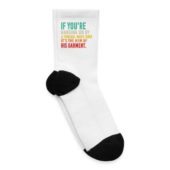 If You're Hanging On By A Thread Faith Screen Prin - Tennis Socks - white - Right
