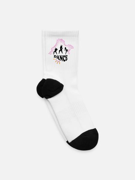Neon Arc Dance Silhouettes - Tennis Socks - white