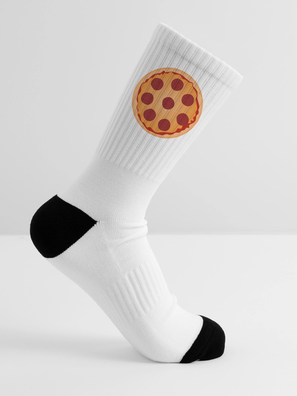 Pepperoni Pizza Slice Art - Tennis Socks - white - Right