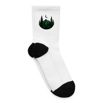 Mystical Pine Forest Moon Shirt - Tennis Socks - white - Right