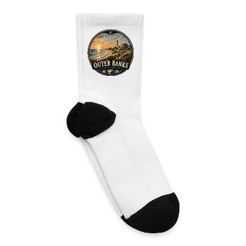 Outer Banks North Carolina Beach Vacation Sunset - Tennis Socks - white - Right