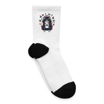 Gamer Cat in Chair with Headset - Tennis Socks - white - Right