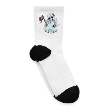 Kawaii Horror Ghost Doll - Tennis Socks - white - Right