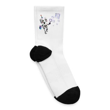 Robot blowing iridescent soap bubbles - Tennis Socks - white - Right