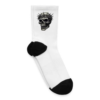 Gothic Skull Crown of Thorns Dark Art Design - Tennis Socks - white - Right