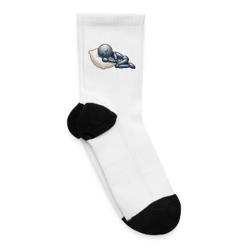 Nightly Sleepy Bot on Moon Pillow - Tennis Socks - white - Right