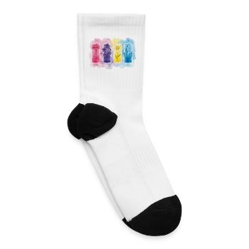 Birth Month Flowers Watercolor Set – Carnation - Tennis Socks - white - Right