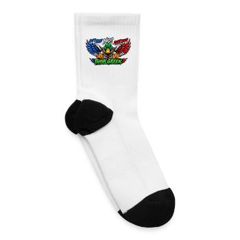 Left Wing Right Wing? No! Think Green - Tennis Socks - white - Right