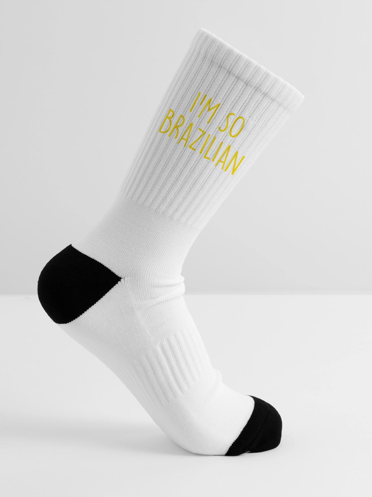 I'm so Brazilian Brazil - Tennis Socks - white - Right