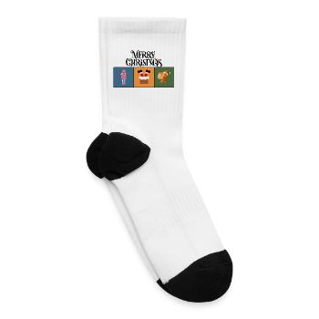 Nutcracker Gingerbread Trio Holiday Art - Tennis Socks - white - Right