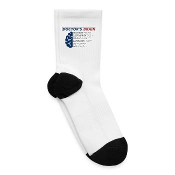 Funny Doctor Brain Anatomy Humor Medical - Tennis Socks - white - Right