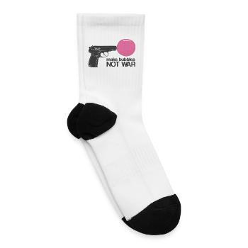 Make bubbles not war - Anti violence Pro Peace - Tennis Socks - white - Right