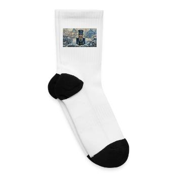 Winter Nutcracker in Snow Village - Tennis Socks - white - Right