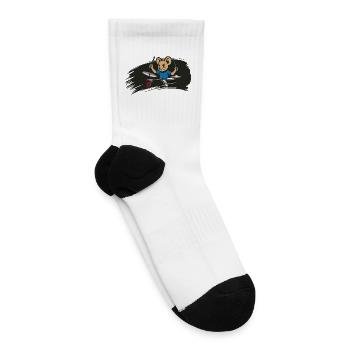 Energetic Drum Mouse in Comic Style - Tennis Socks - white - Right