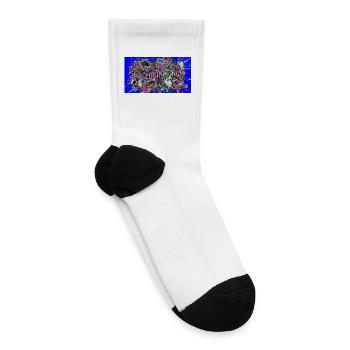Hallucinative Neon Glitch Chaos - Tennis Socks - white - Right