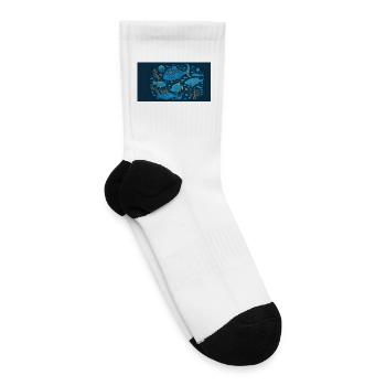 Aqua Coral Ocean Parade - Tennis Socks - white - Right