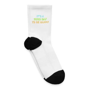 Good Day Be Happy Positive Vibes Motivation Quote - Tennis Socks - white - Right