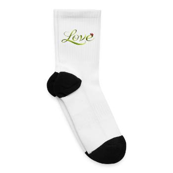 Love Font Made from a Blade of Grass  - Tennis Socks - white - Right