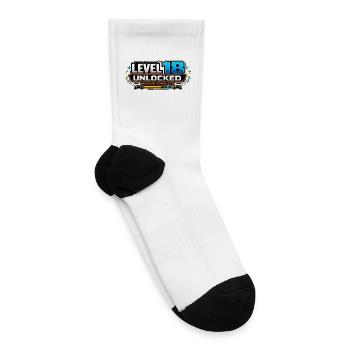 Level 18 Unlocked Birthday Gamer - Tennis Socks - white - Right
