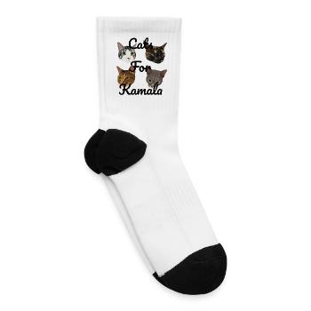 Cats for Kamala (4) - Tennis Socks - white - Right