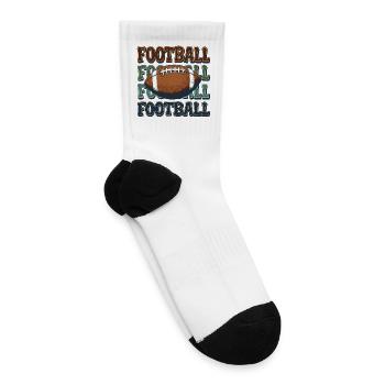 Groovy 70s Football Retro Vibes | Vintage Game Day - Tennis Socks - white - Right