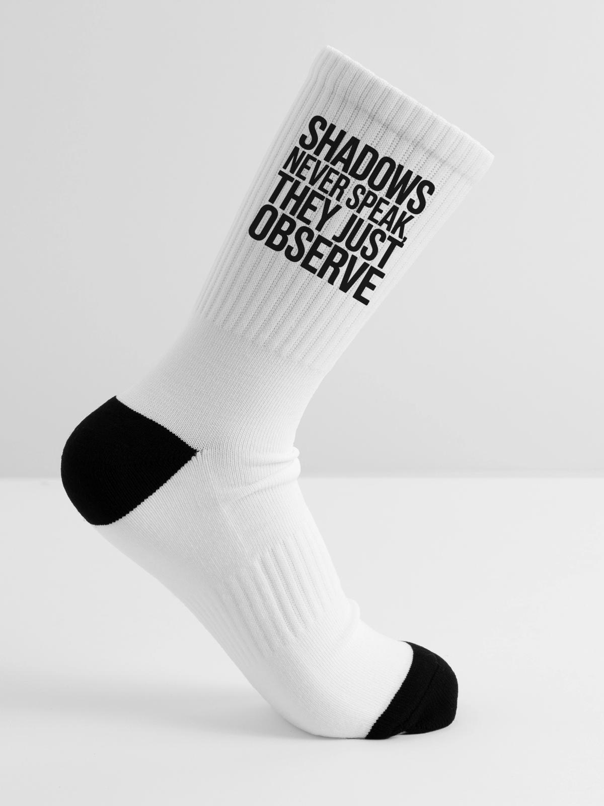 Shadows Never Speak They Observe - Tennis Socks - white - Right