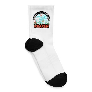 Sea Monster – Ocean Depth Mythical Beast Art - Tennis Socks - white - Right