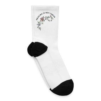 Healing Is Not Linear Floral Arc - Tennis Socks - white - Right
