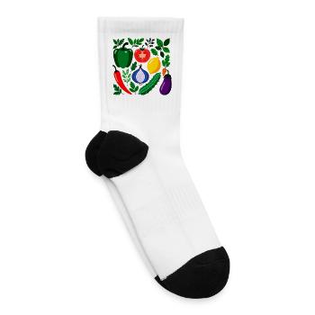 Vibrant Garden Produce Pattern - Tennis Socks - white - Right