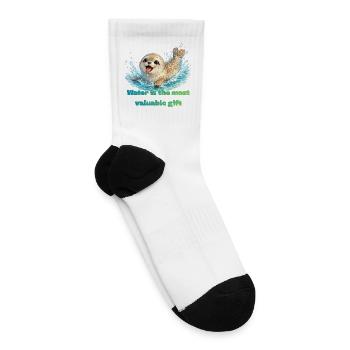 Seal Water Conservation Inspirational Design - Tennis Socks - white - Right