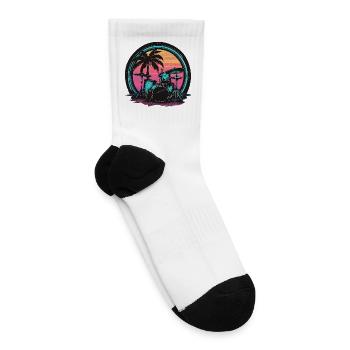 Trap Set Graphic - Tennis Socks - white - Right