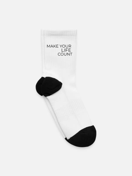 Make Your Life Count – Inspirational Motivation - Tennis Socks - white
