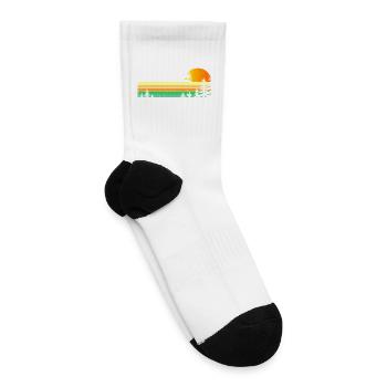 Sunset Pines Retro Landscape - Tennis Socks - white - Right