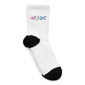 AC/DC Logo With Lightning Bolt on Men's Premium - Tennis Socks - white - Right