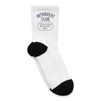 Introvert Club - Speak When Necessary Only  - Tennis Socks - white - Right