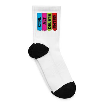 Tech Humor Design – Restart Your Life in Color - Tennis Socks - white - Right