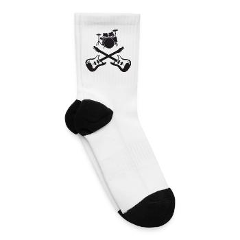 Crossed Guitars Drum Kit Skull Rock Music Design - Tennis Socks - white - Right