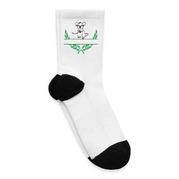 Mouse Laurel Wreath with Name Space - Tennis Socks - white - Right