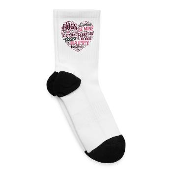 Valentine Heart Typography Be Mine - Tennis Socks - white - Right