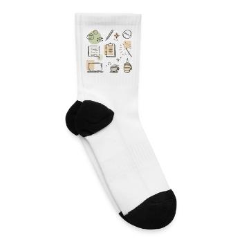 Creative Tools & Icons Collage – Hand-Drawn Maker  - Tennis Socks - white - Right