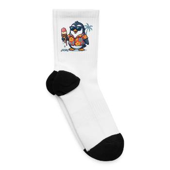 Tropical Penguin Ice Cream Vibes - Tennis Socks - white - Right