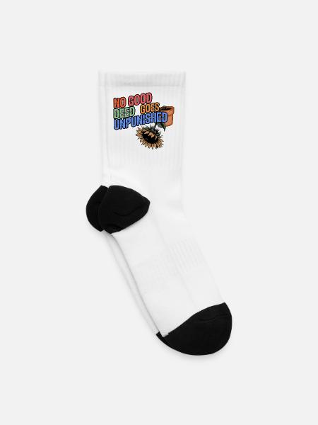 No Good Deed Goes Unpunished Sunflower - Tennis Socks - white
